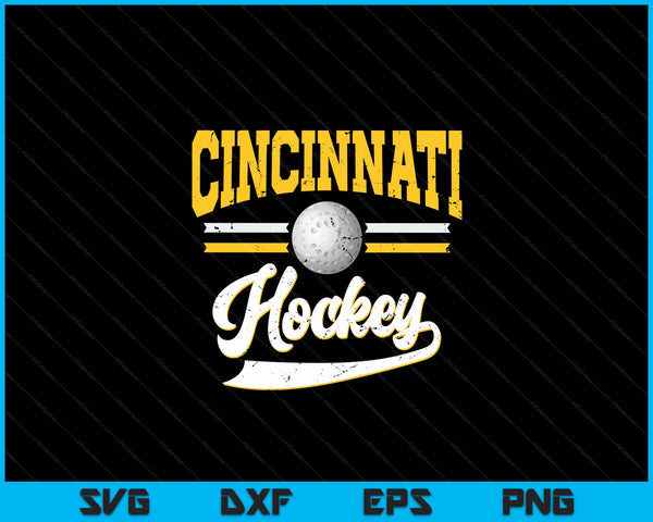 Retro Game Day Vintage Cincinnati Hockey SVG PNG Digital Cutting Files