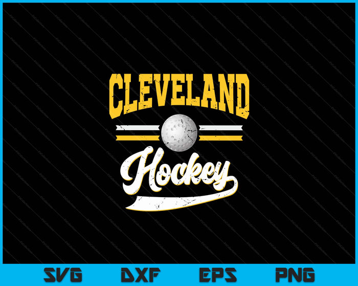 Retro Game Day Vintage Cleveland Hockey SVG PNG Digital Cutting Files