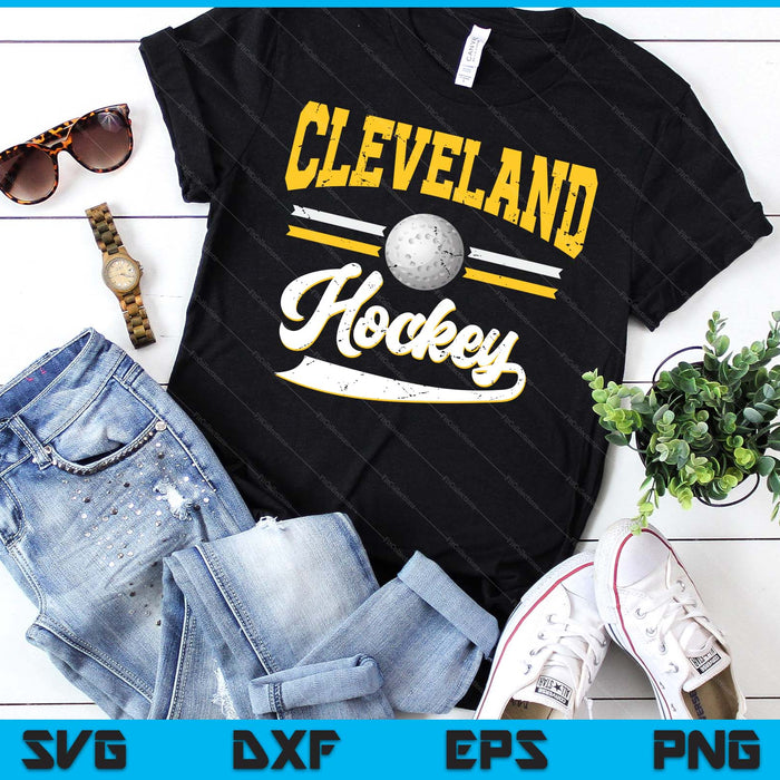 Retro Game Day Vintage Cleveland Hockey SVG PNG Digital Cutting Files