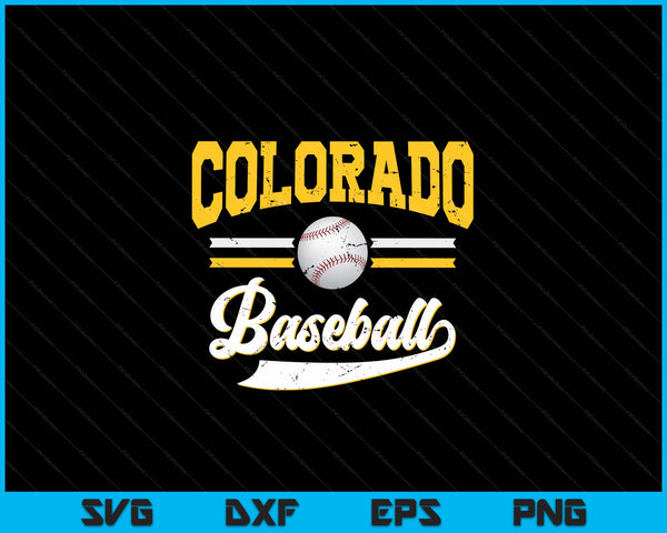 Retro Game Day Vintage Colorado Baseball SVG PNG Digital Cutting Files