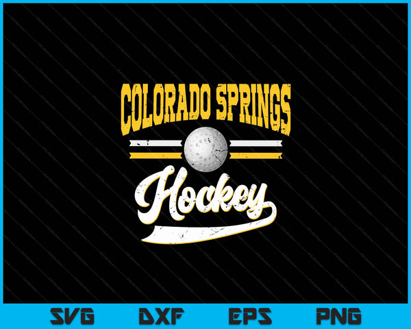 Retro Game Day Vintage Colorado Springs Hockey SVG PNG Digital Cutting Files