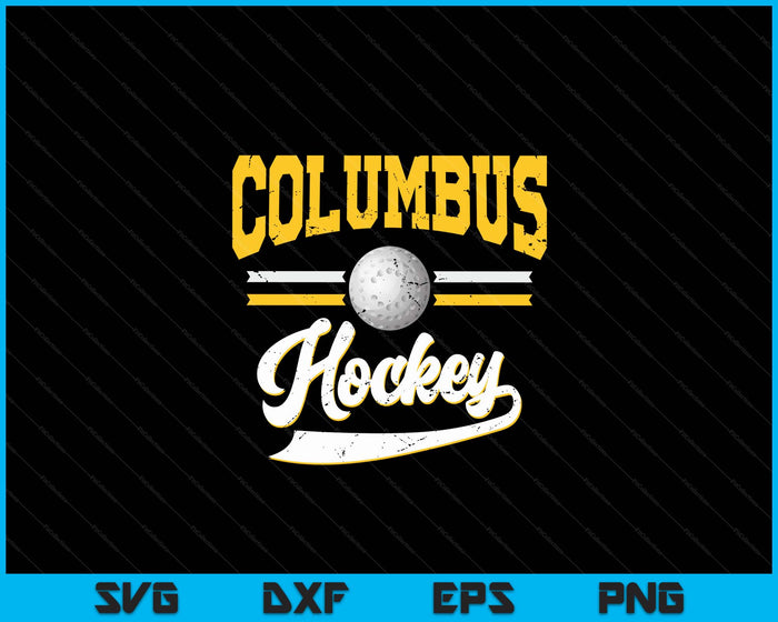 Retro Game Day Vintage Columbus Hockey SVG PNG Digital Cutting Files