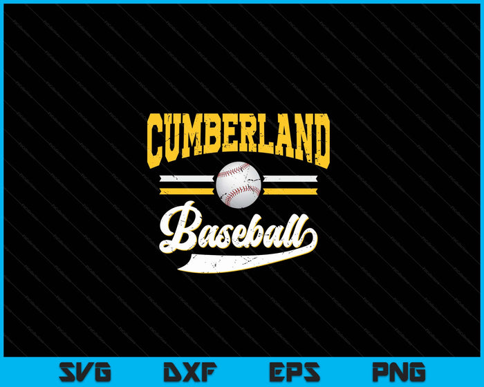 Retro Game Day Vintage Cumberland Baseball SVG PNG Digital Cutting Files