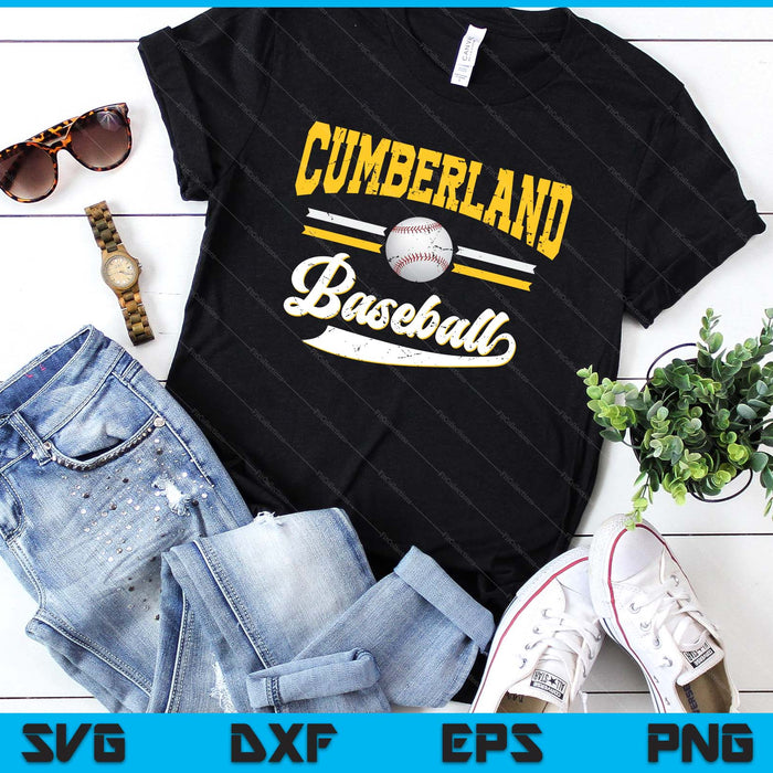Retro Game Day Vintage Cumberland Baseball SVG PNG Digital Cutting Files
