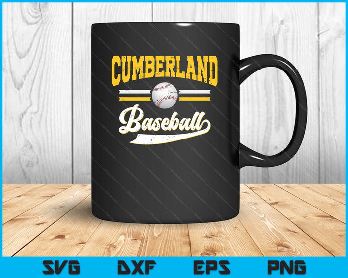 Retro Game Day Vintage Cumberland Baseball SVG PNG Digital Cutting Files