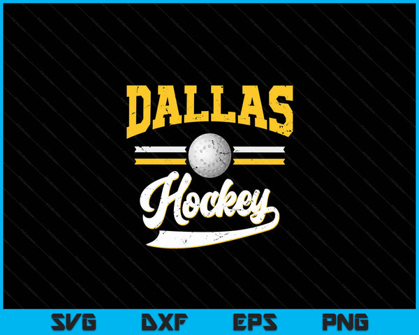 Retro Game Day Vintage Dallas Hockey SVG PNG Digital Cutting Files