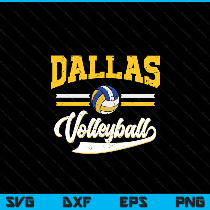 Retro game day vintage Dallas volleyball SVG PNG cut file for Cricut