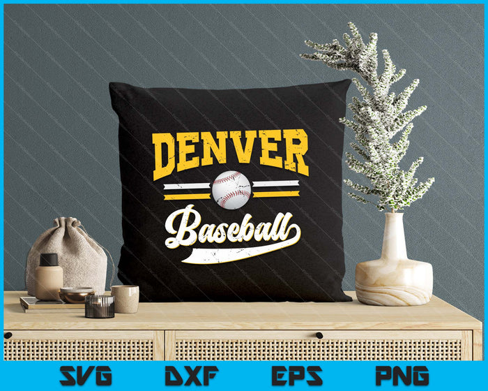 Retro Game Day Vintage Denver Baseball SVG PNG Digital Cutting Files