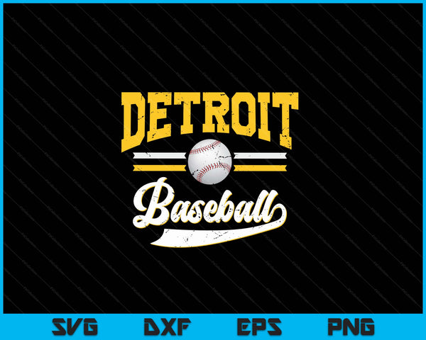 Retro Game Day Vintage Detroit Baseball SVG PNG Digital Cutting Files