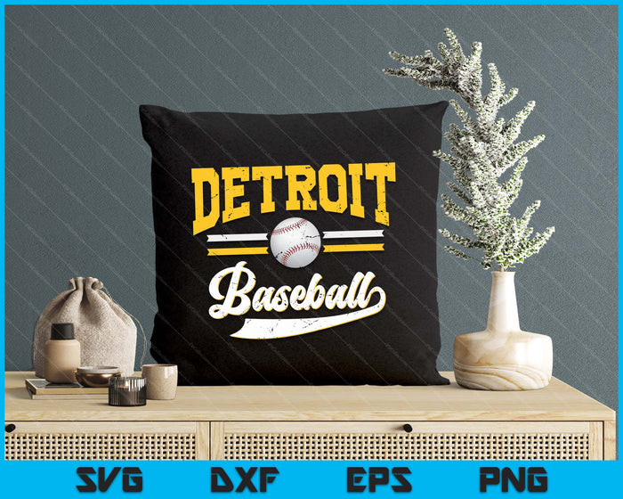 Retro Game Day Vintage Detroit Baseball SVG PNG Digital Cutting Files