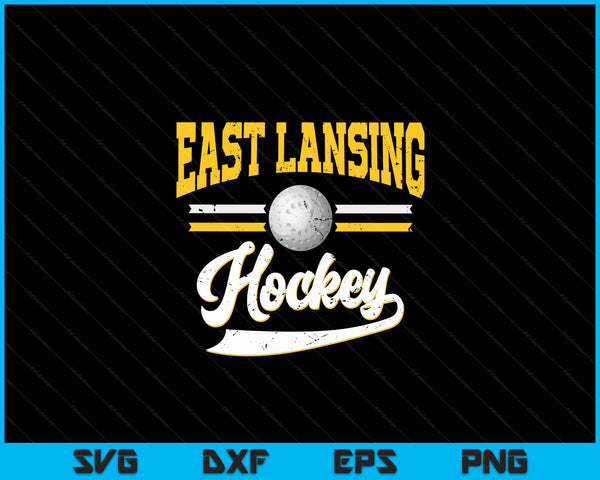 Retro game day vintage east lansing hockey SVG cut file