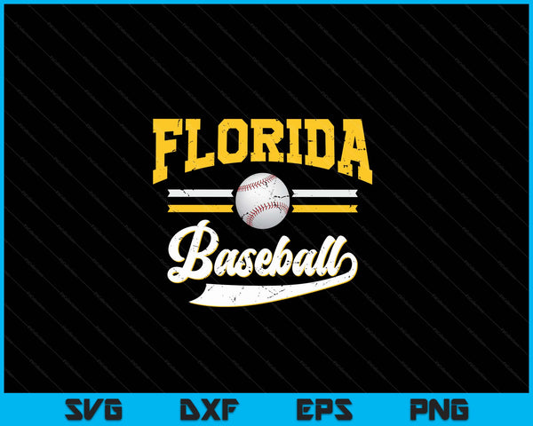 Retro Game Day Vintage Florida Baseball SVG PNG Digital Cutting Files