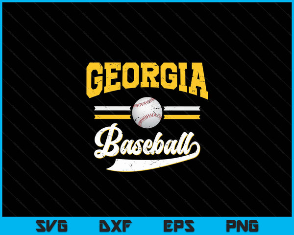 Retro Game Day Vintage Georgia Baseball SVG PNG Digital Cutting Files