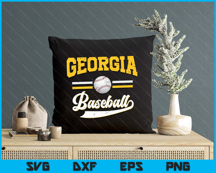 Retro Game Day Vintage Georgia Baseball SVG PNG Digital Cutting Files