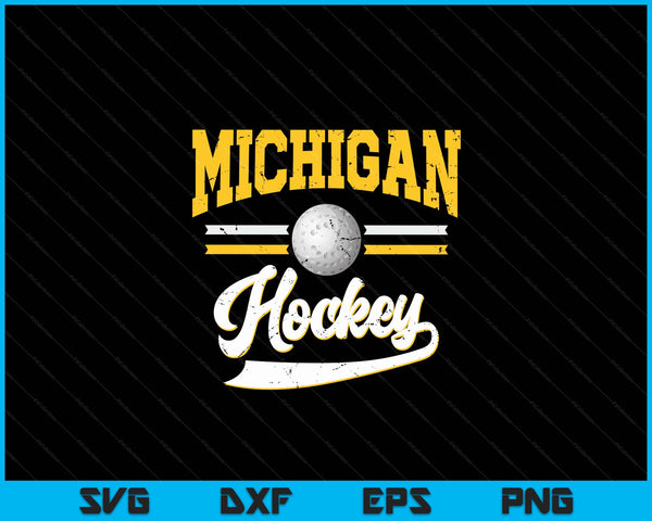 Retro Game Day Vintage Grand Michigan Hockey SVG PNG Digital Cutting Files