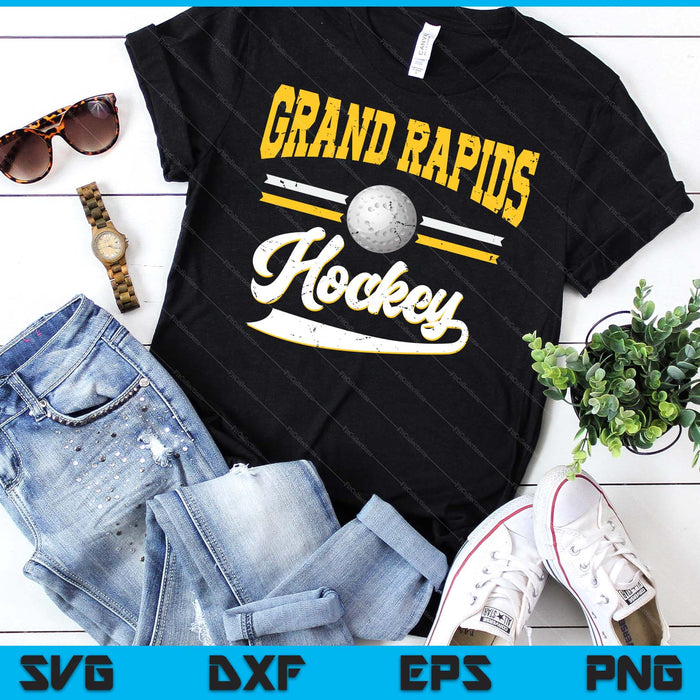 Retro Game Day Vintage Grand Rapids Hockey SVG PNG Digital Cutting Files