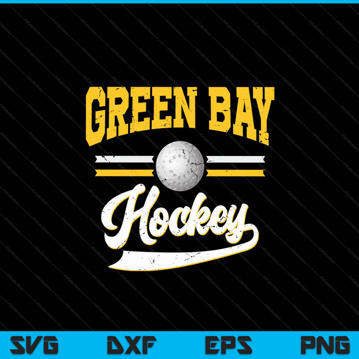 Retro game day vintage Green Bay hockey SVG PNG cut file for Cricut