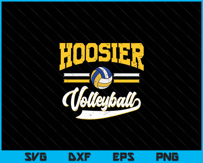 Retro Game Day Vintage Hoosier Volleyball SVG PNG Digital Cutting Files