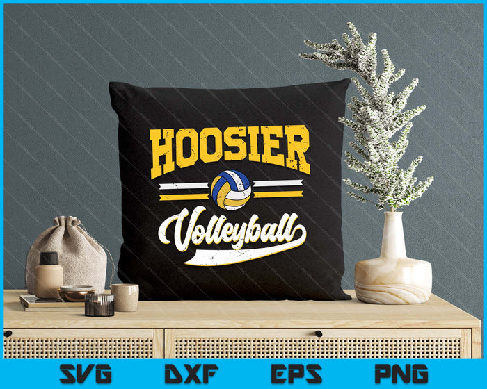 Retro Game Day Vintage Hoosier Volleyball SVG PNG Digital Cutting Files