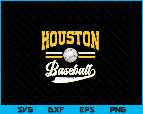 Retro Game Day Vintage Houston Baseball SVG PNG Digital Cutting Files