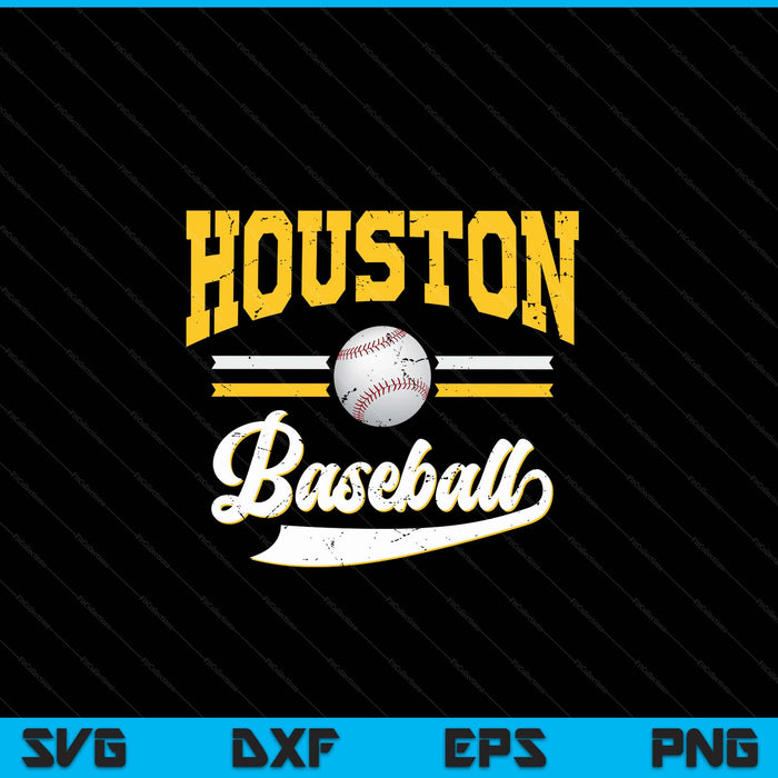 Retro game day vintage Houston baseball SVG PNG cut file for Cricut