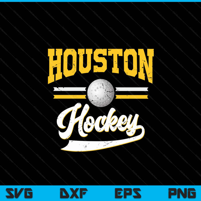 Retro game day vintage Houston hockey SVG PNG cut file for Cricut