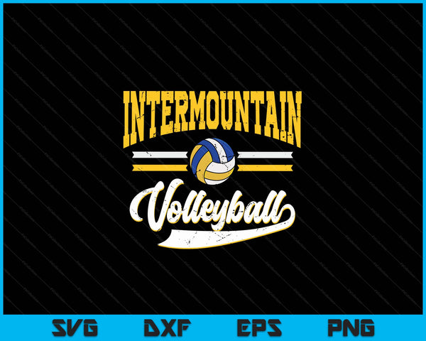 Retro Game Day Vintage Intermountain Volleyball SVG PNG Digital Cutting Files