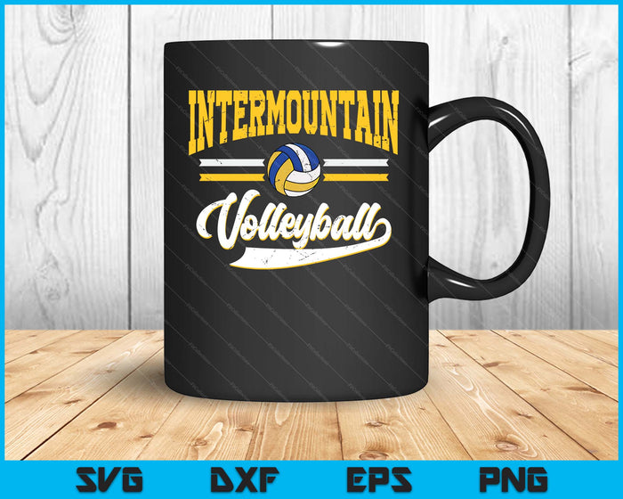 Retro Game Day Vintage Intermountain Volleyball SVG PNG Digital Cutting Files