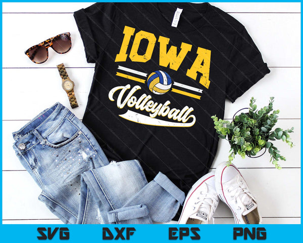 Retro Game Day Vintage Iowa Volleyball SVG PNG Digital Cutting Files