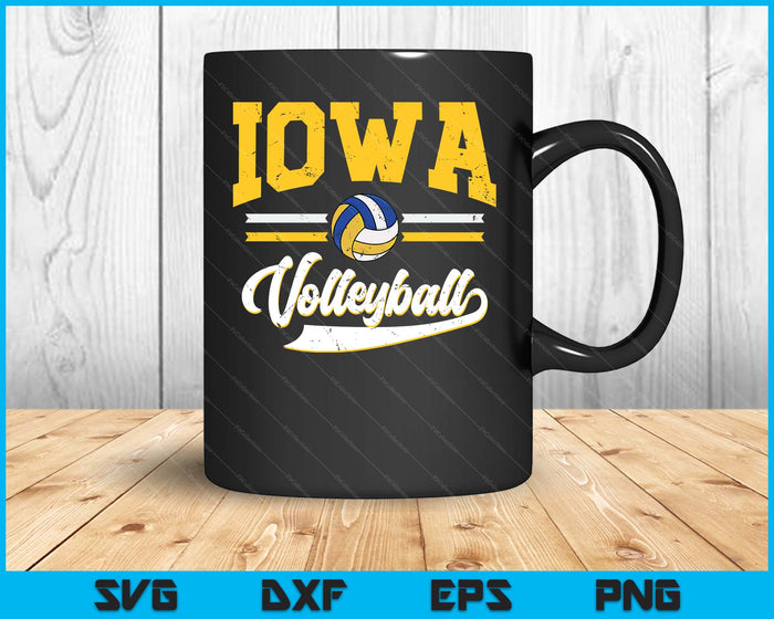 Retro Game Day Vintage Iowa Volleyball SVG PNG Digital Cutting Files