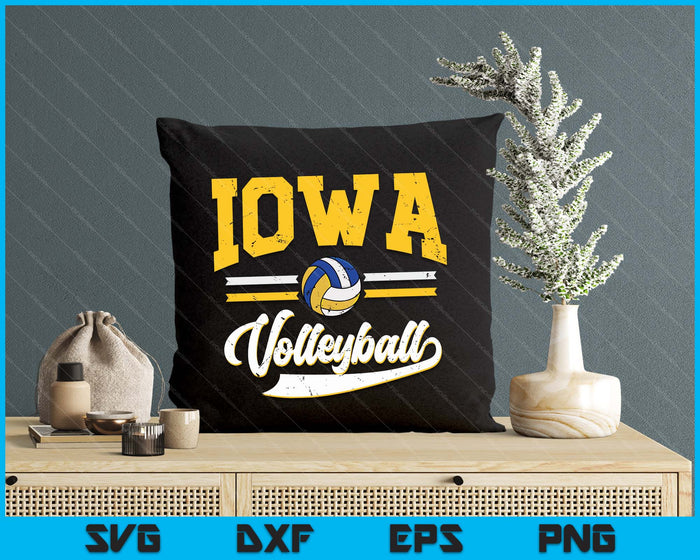 Retro Game Day Vintage Iowa Volleyball SVG PNG Digital Cutting Files