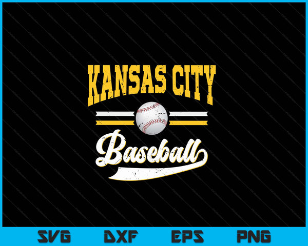 Retro Game Day Vintage Kansas City Baseball SVG PNG Digital Cutting Files