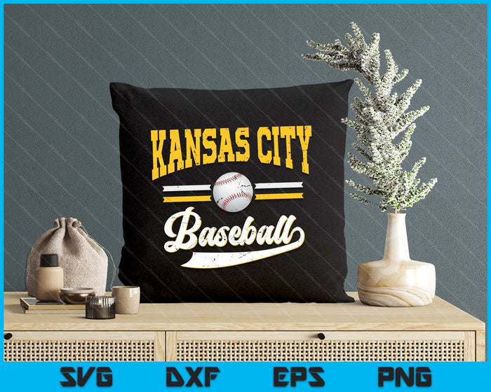 Retro Game Day Vintage Kansas City Baseball SVG PNG Digital Cutting Files