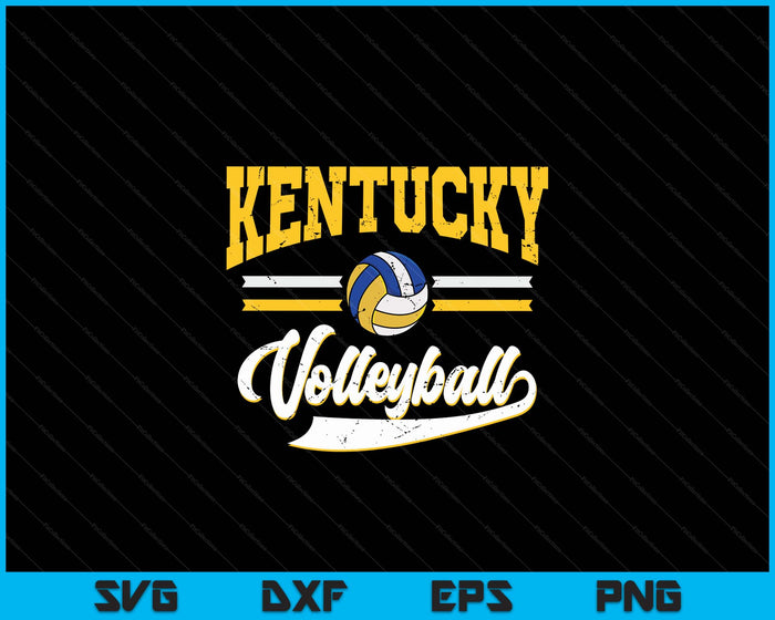 Retro Game Day Vintage Kentucky Volleyball SVG PNG Digital Cutting Files