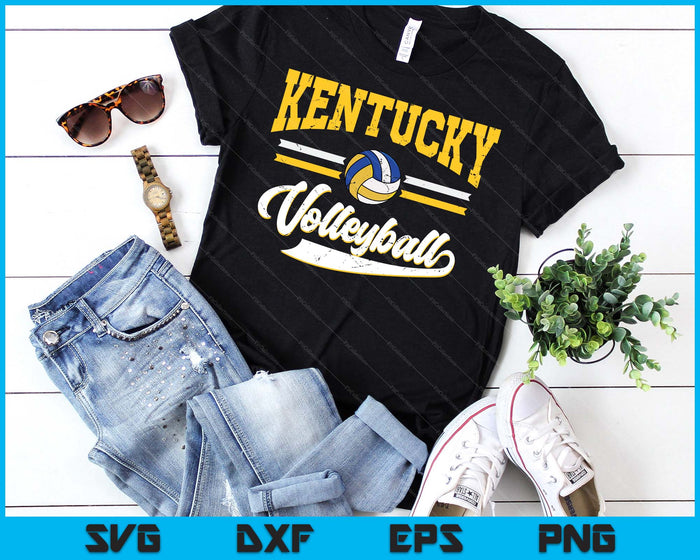 Retro Game Day Vintage Kentucky Volleyball SVG PNG Digital Cutting Files