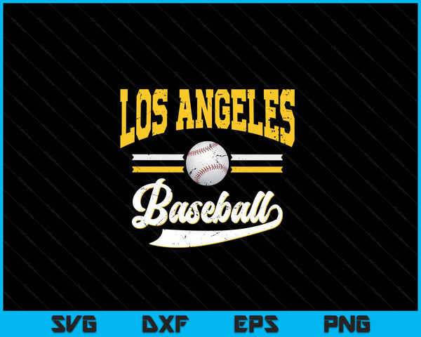 Retro Game Day Vintage Los Angeles Baseball SVG PNG Digital Cutting Files