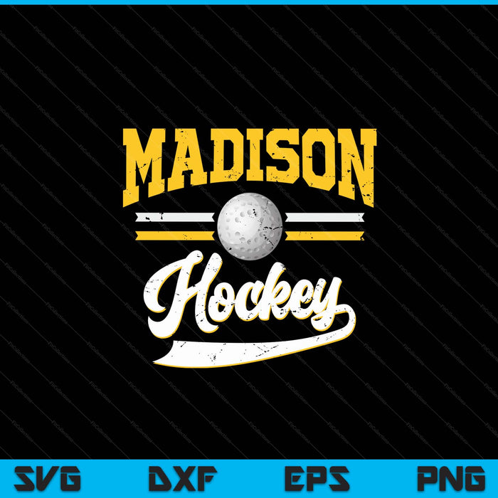 Retro Game Day Vintage Madison Hockey SVG PNG Digital Cutting Files