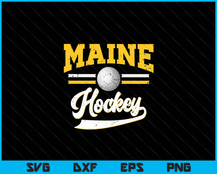 Retro Game Day Vintage Maine Hockey SVG PNG Digital Cutting Files