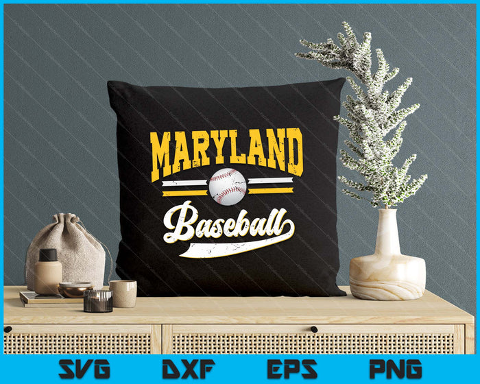 Retro Game Day Vintage Maryland Baseball SVG PNG Digital Cutting Files