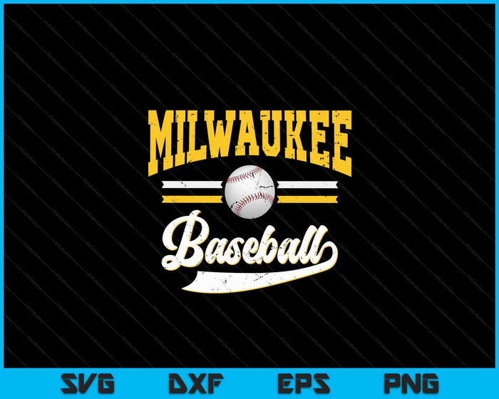 Retro Game Day Vintage Milwaukee Baseball SVG PNG Digital Cutting File