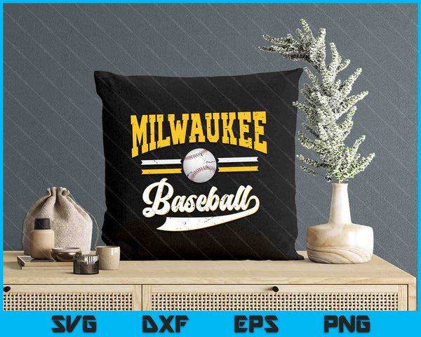 Retro Game Day Vintage Milwaukee Baseball SVG PNG Digital Cutting File