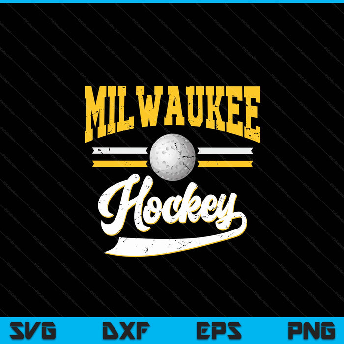 Retro game day vintage Milwaukee hockey SVG PNG cut file for Cricut