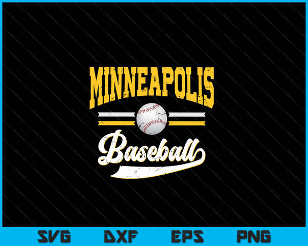 Retro Game Day Vintage Minneapolis Baseball SVG PNG Digital Cutting Files