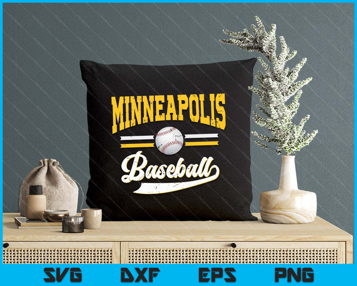 Retro Game Day Vintage Minneapolis Baseball SVG PNG Digital Cutting Files