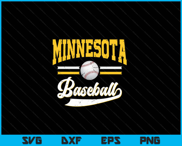 Retro Game Day Vintage Minnesota Baseball SVG PNG Digital Cutting Files