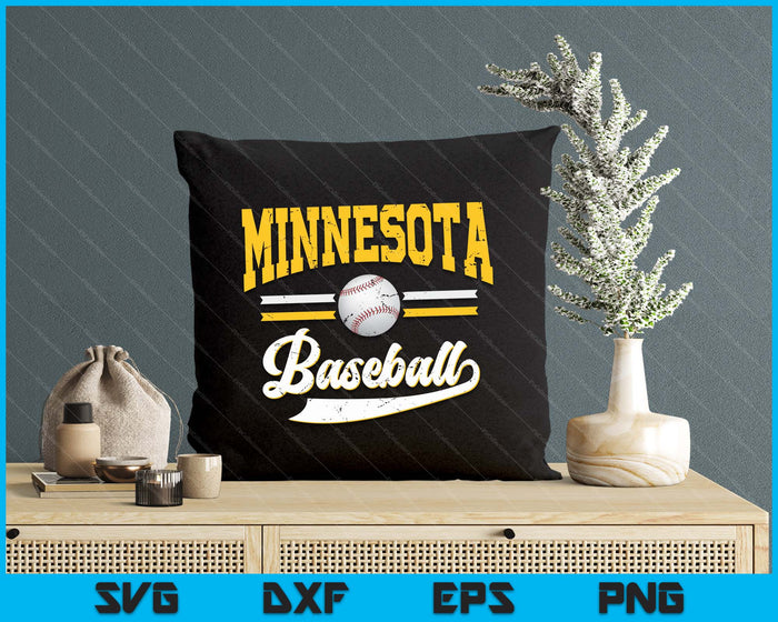 Retro Game Day Vintage Minnesota Baseball SVG PNG Digital Cutting Files