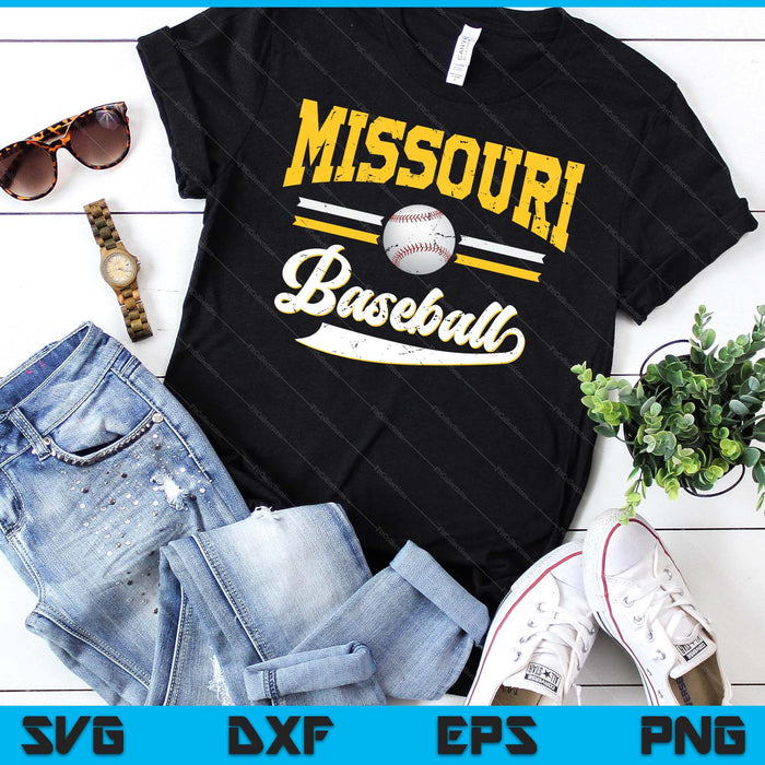 Retro Game Day Vintage Missouri Baseball SVG PNG Digital Cutting Files