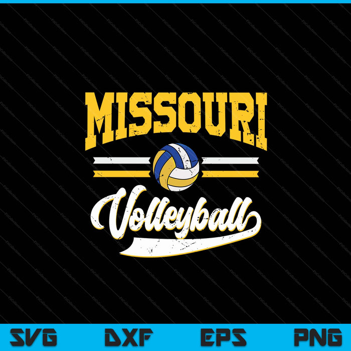 Retro game day vintage Missouri volleyball SVG PNG cut file for Cricut