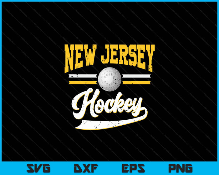 Retro Game Day Vintage New Jersey Hockey SVG PNG Digital Cutting Files