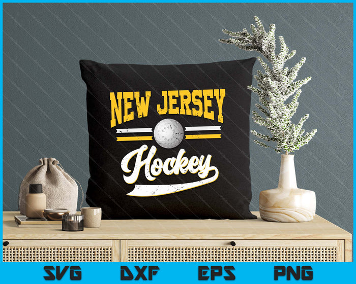 Retro Game Day Vintage New Jersey Hockey SVG PNG Digital Cutting Files